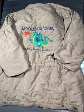 Vintage Hartwell ViaSport Mid Georgia Cogen Dragon Jacket XL Tan XL